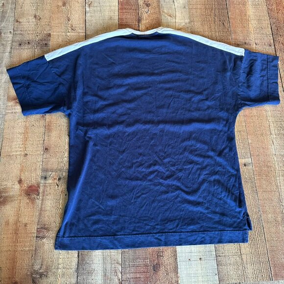 Vintage Nike Mens Blue & Navy Colorblock Cotton T-Shirt L Casual Short Sleeve - Picture 8 of 9